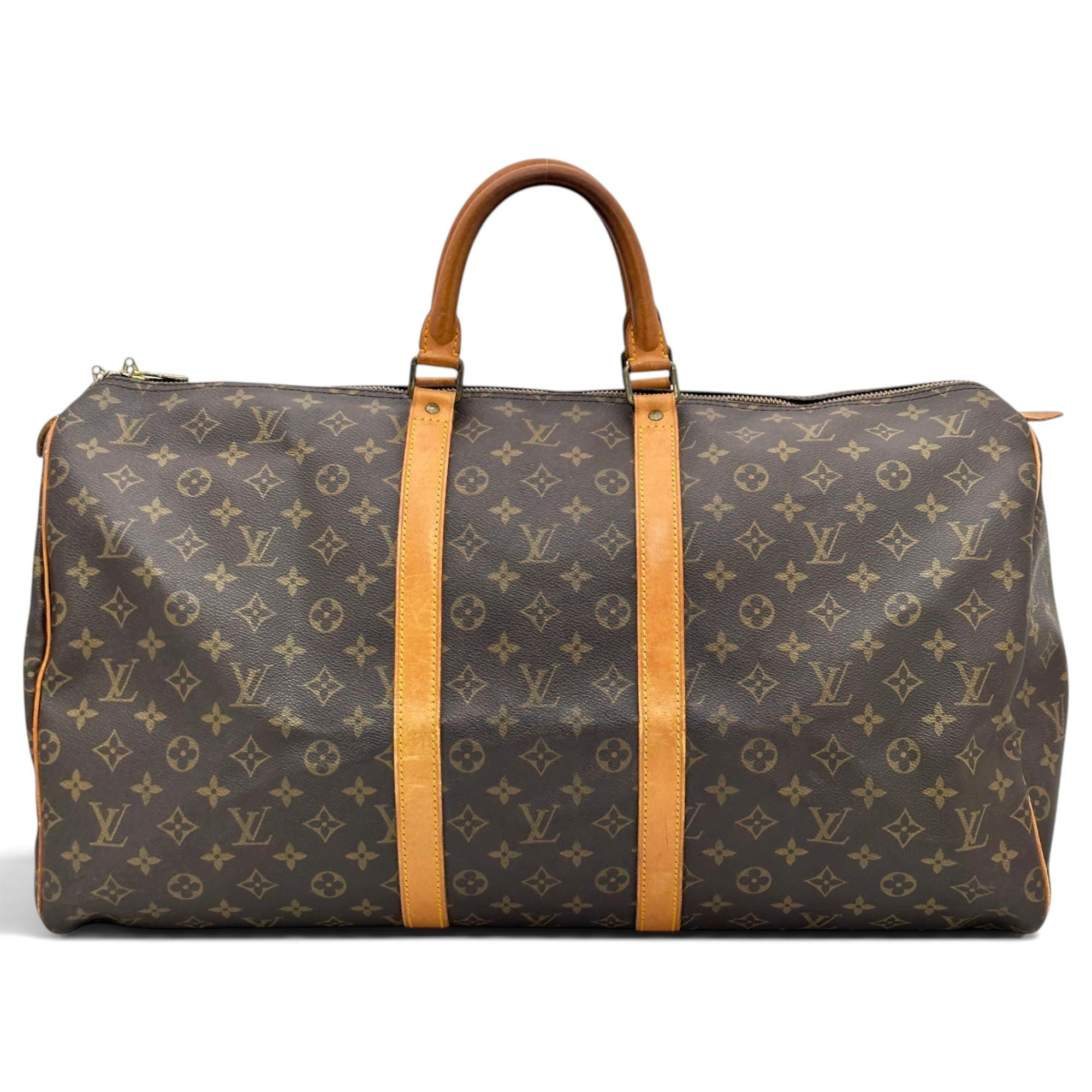 Louis Vuitton Keepall leather travel bag