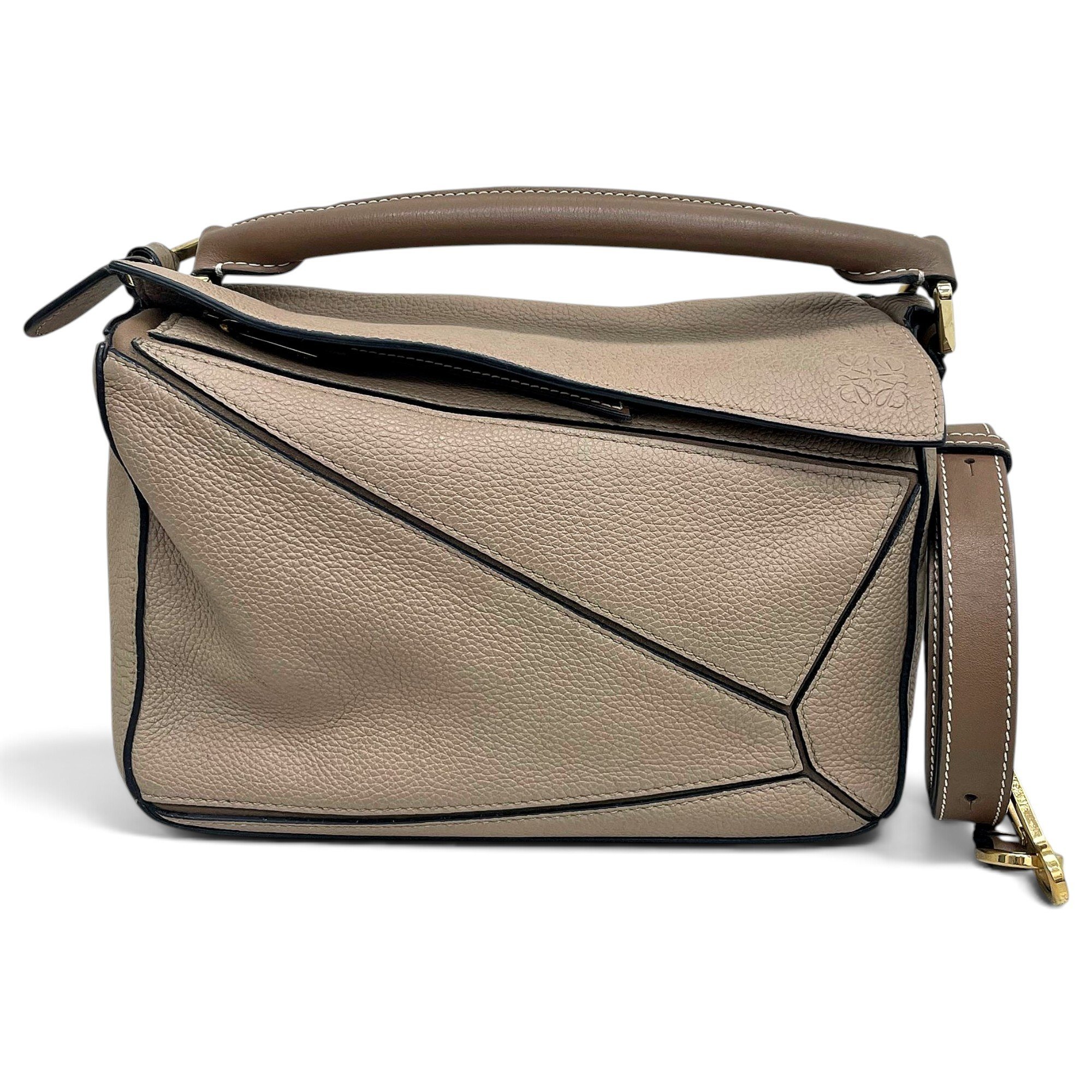Puzzle leather handbag