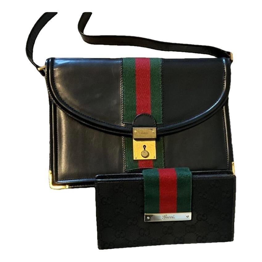 Leather clutch bag