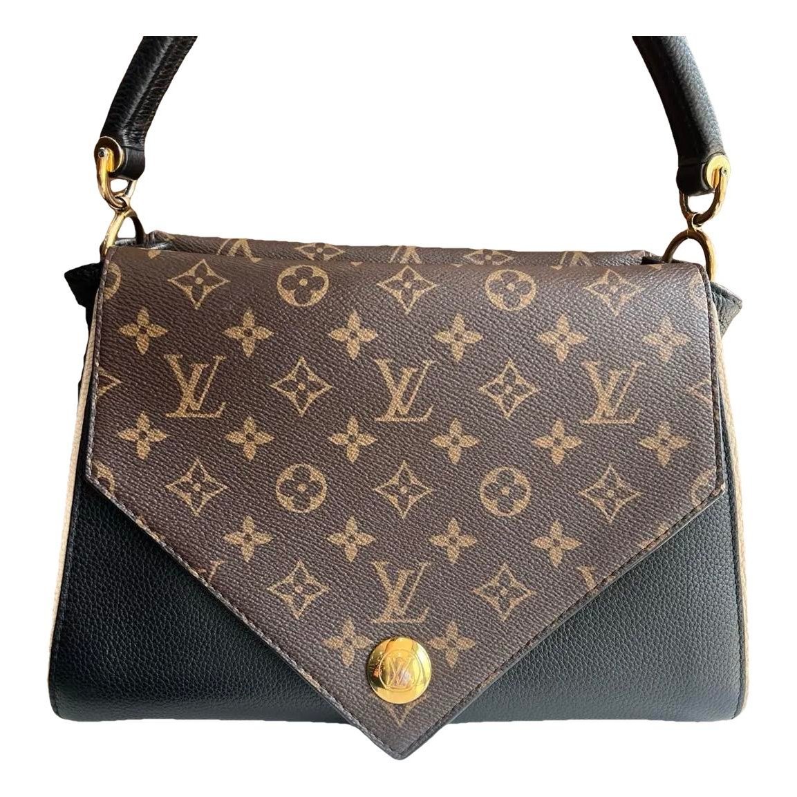 Double V leather handbag