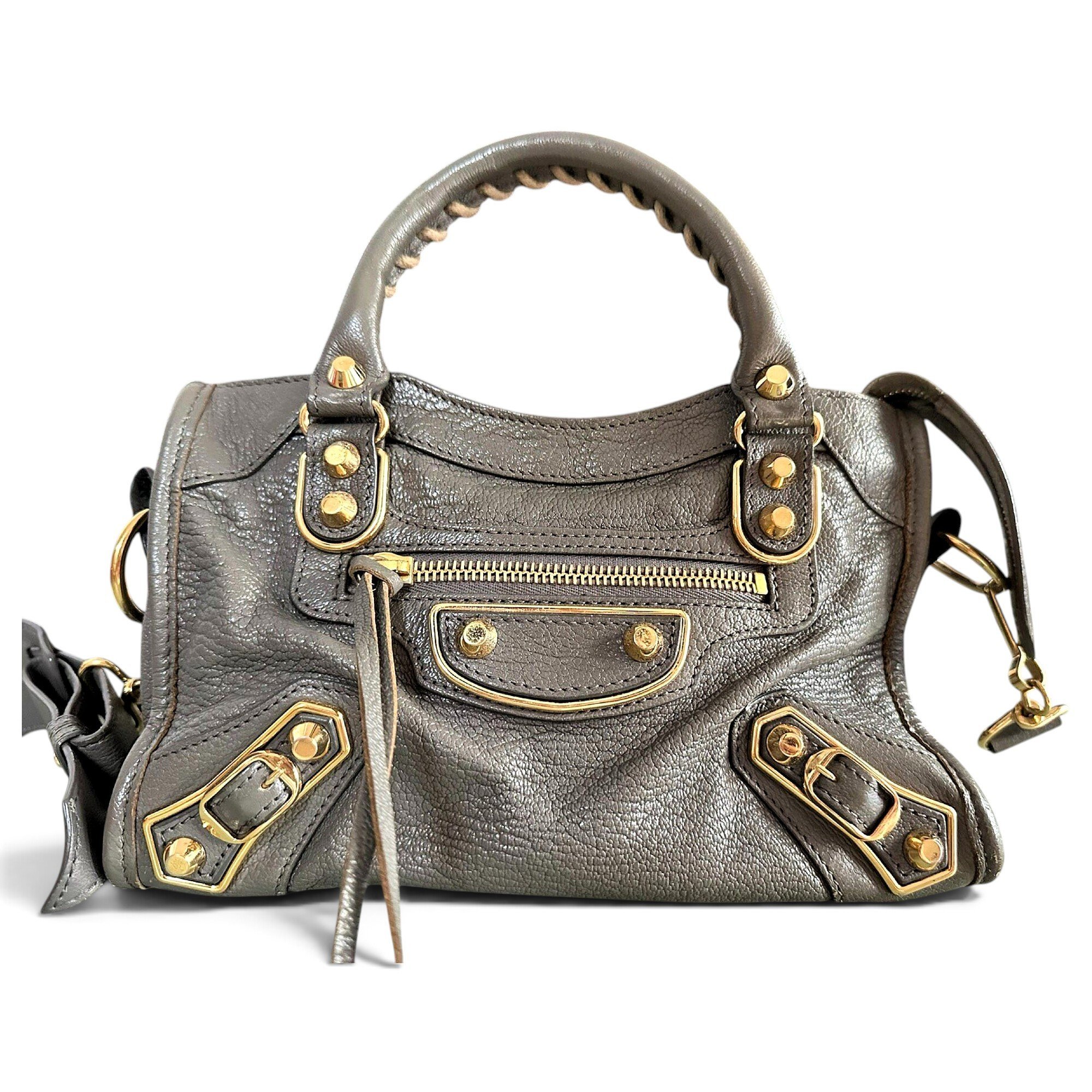 City leather handbag