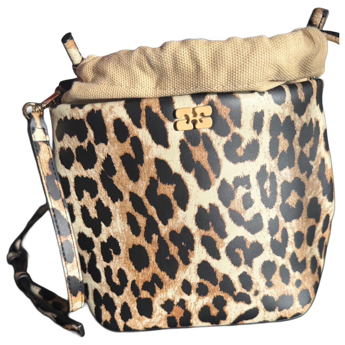 Ganni Bou Bucket leather crossbody bag