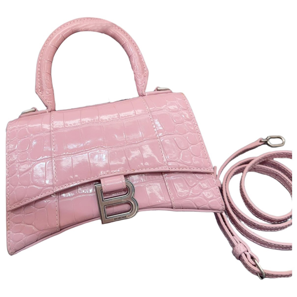 Hourglass leather handbag