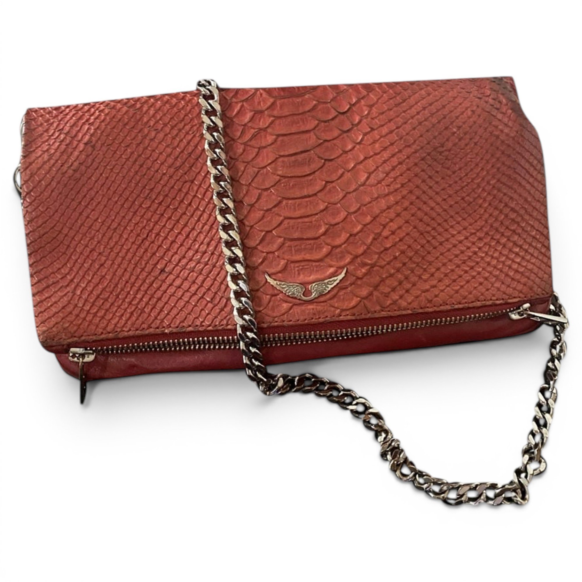 Rock leather clutch bag