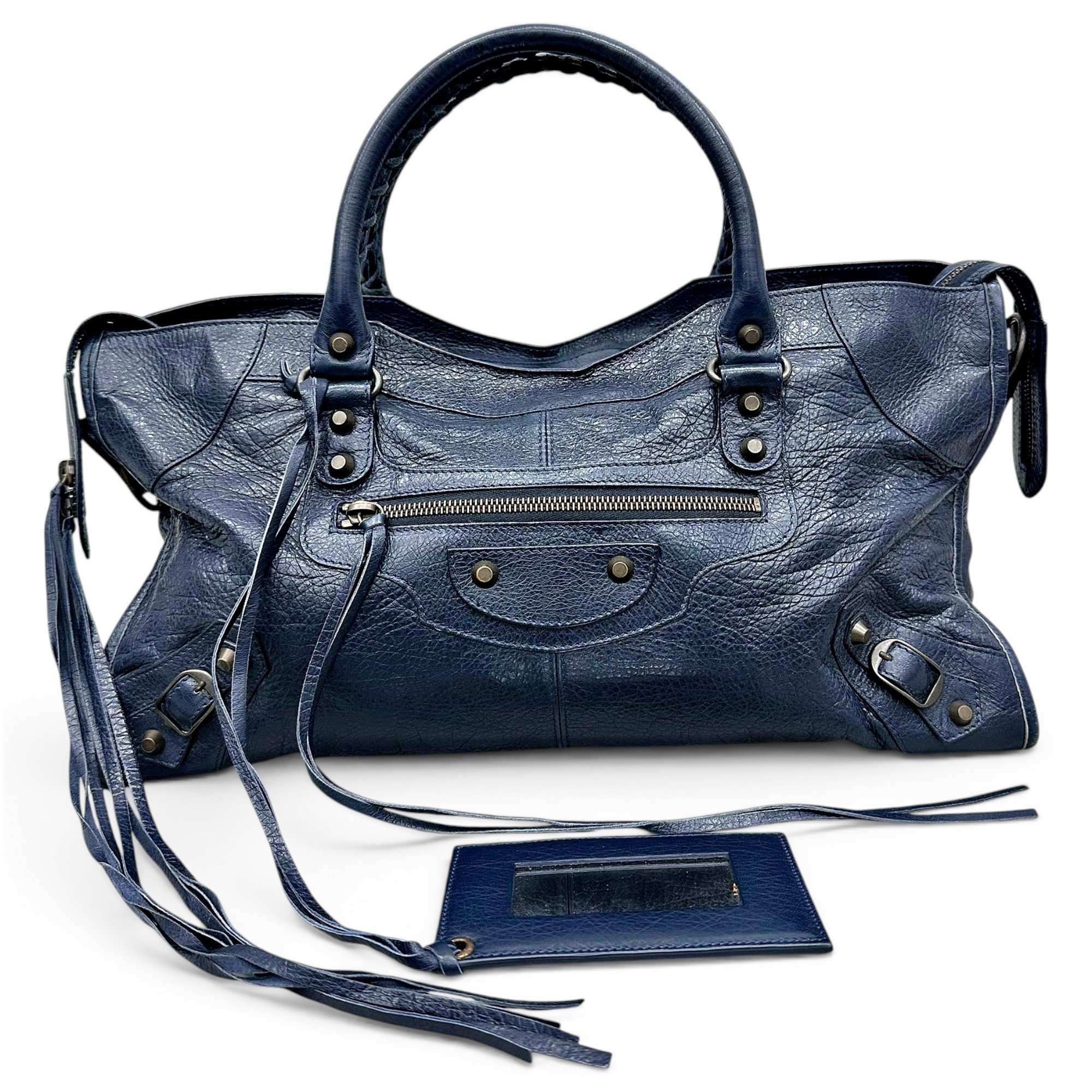 City leather handbag