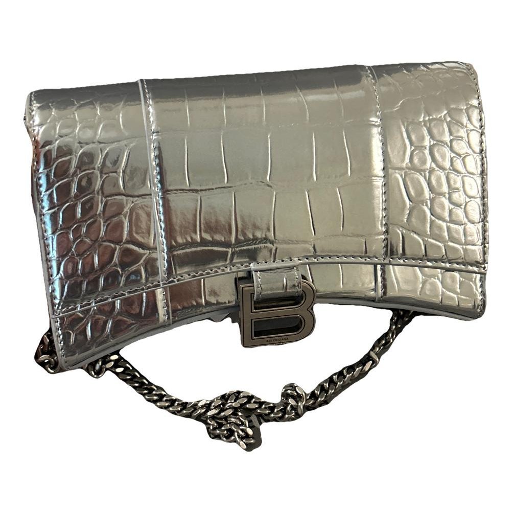 Hourglass leather handbag