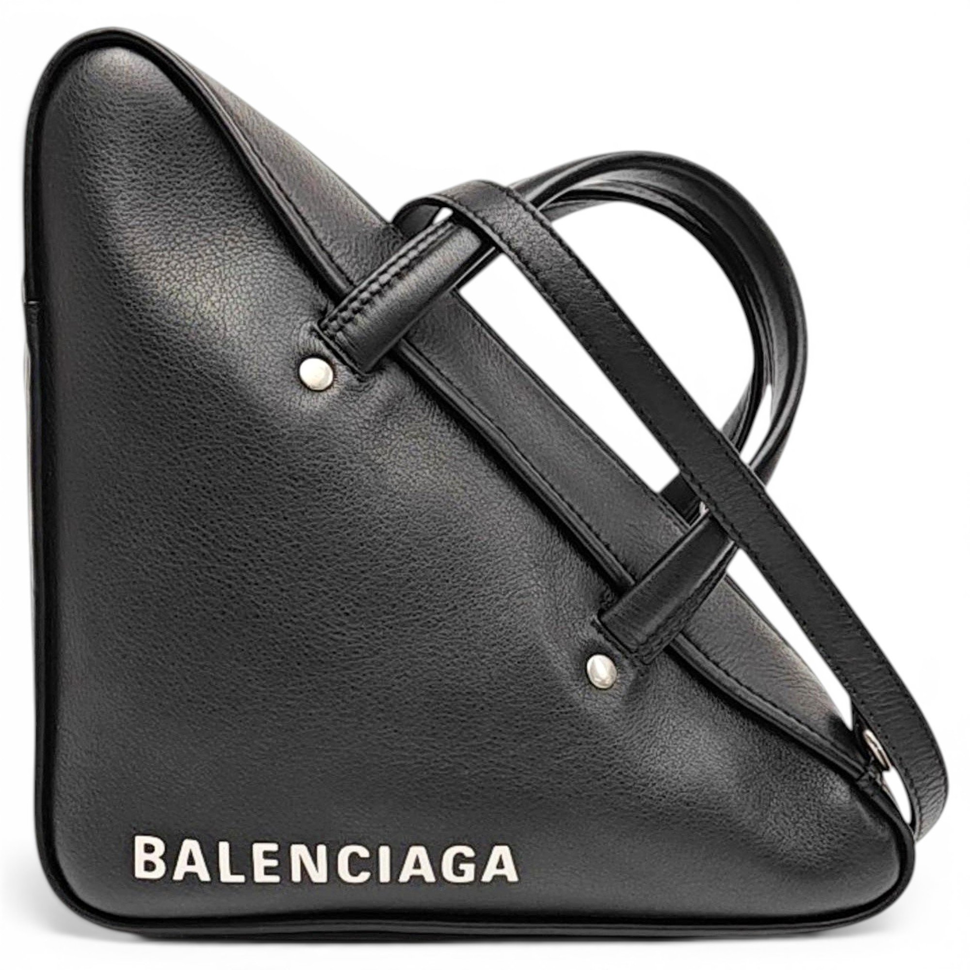 Triangle leather handbag
