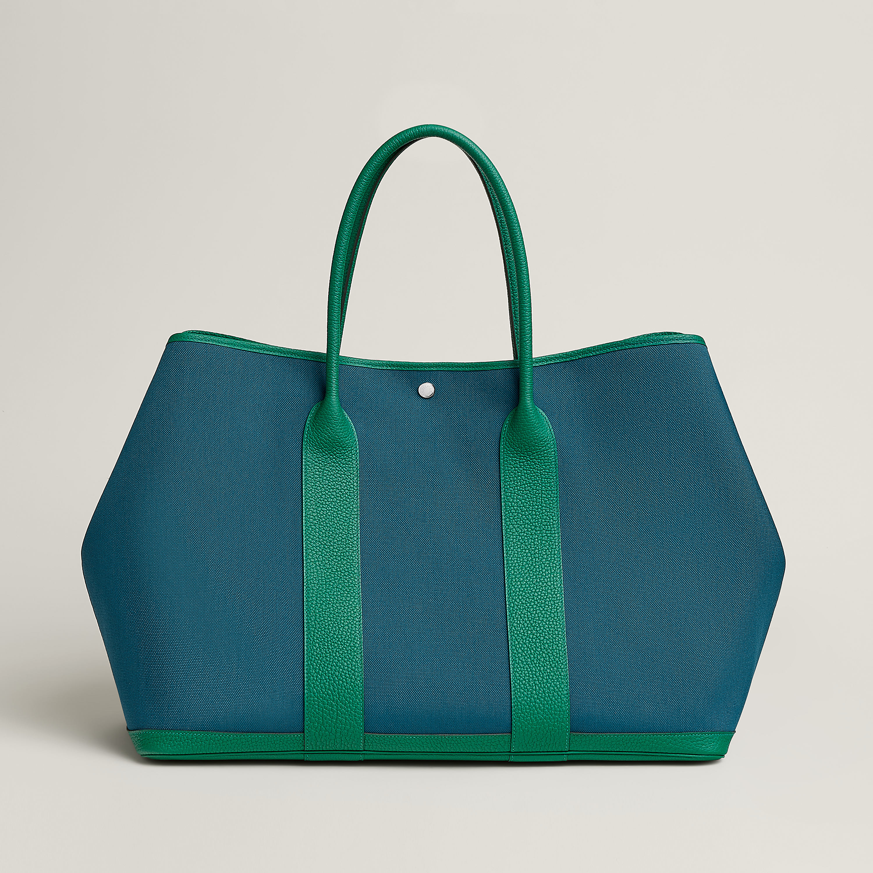 Hermès Garden Party calfskin Bleu Thalassa / Vert Vertigo