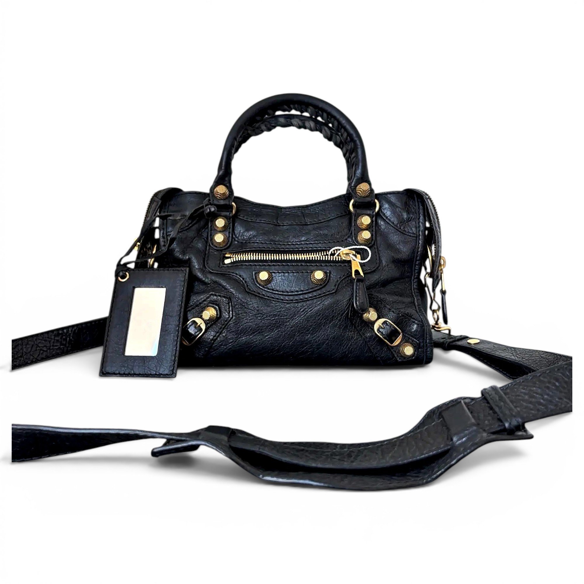 City leather handbag