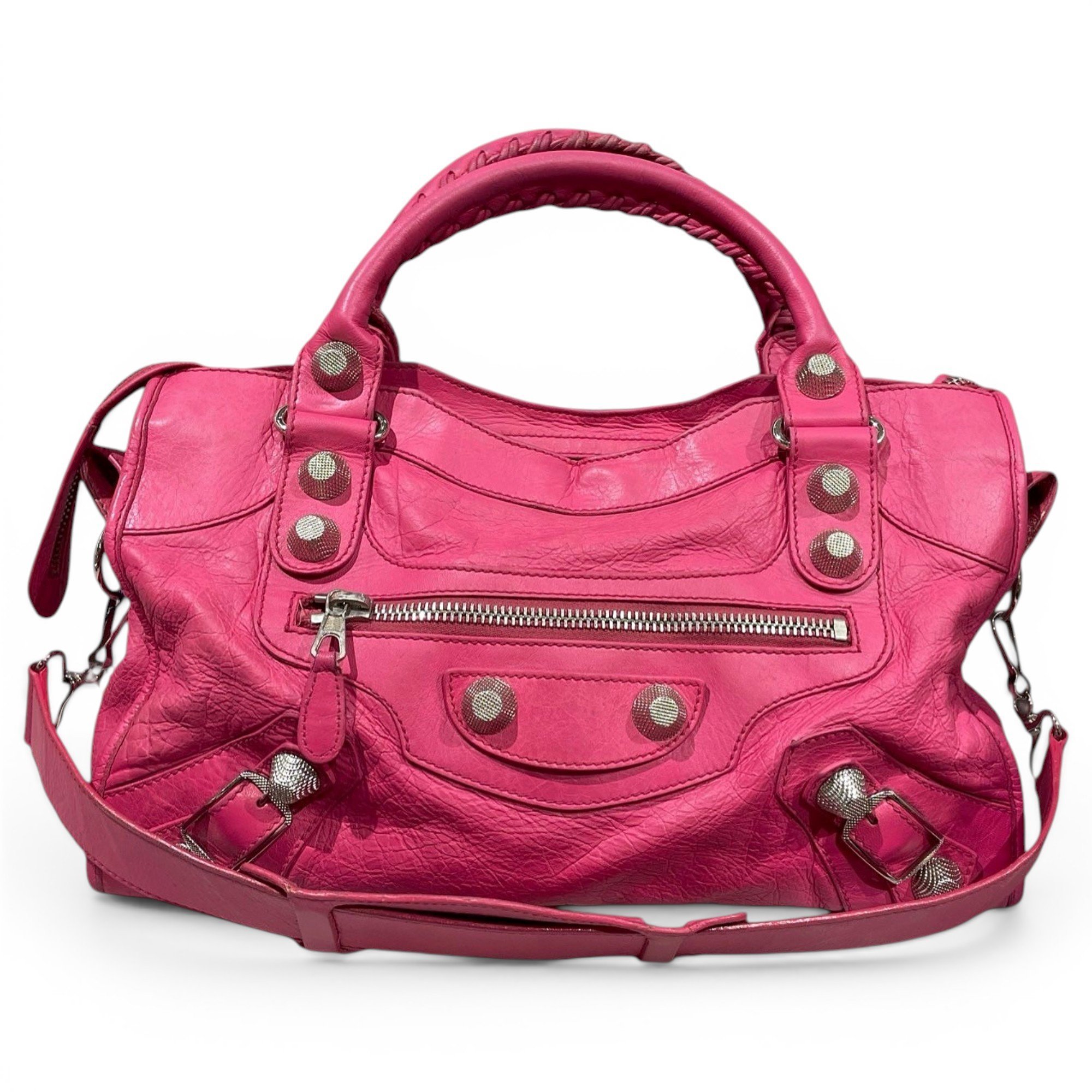 City leather handbag