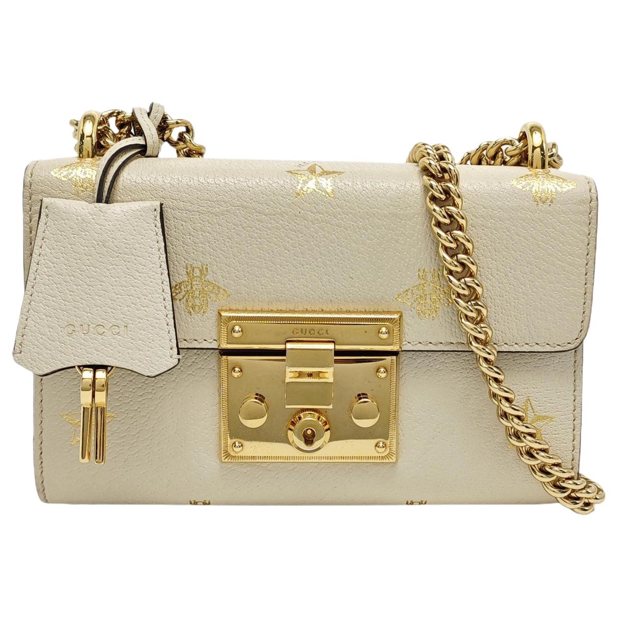 Padlock leather handbag