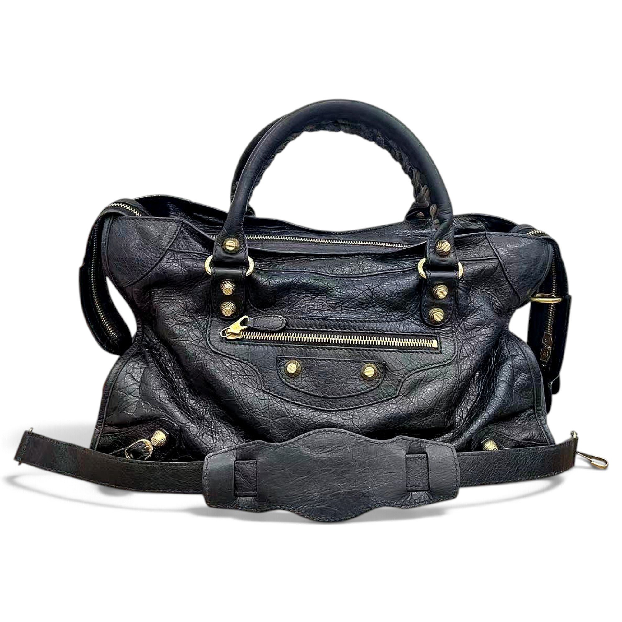 City leather handbag