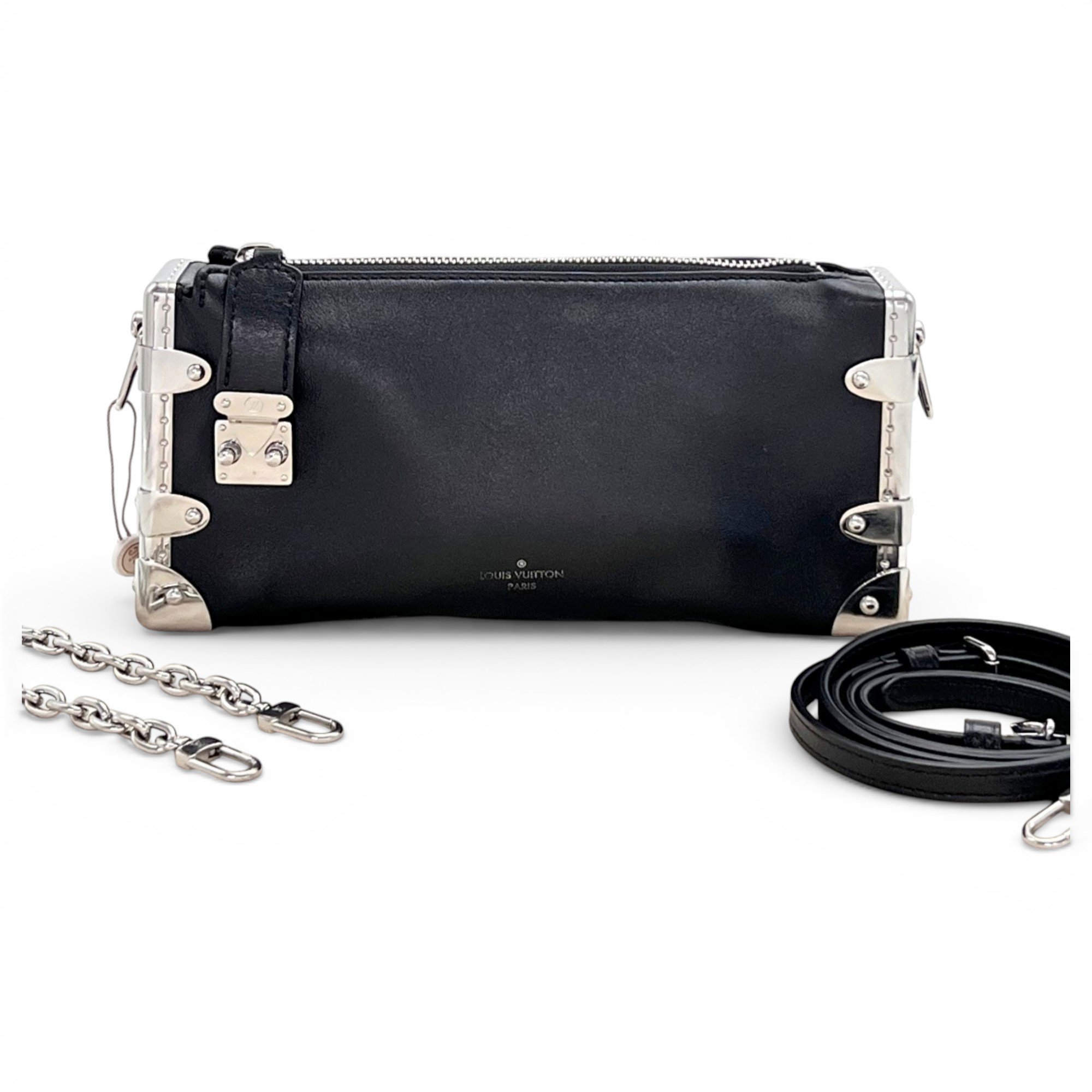 Side Trunk leather handbag