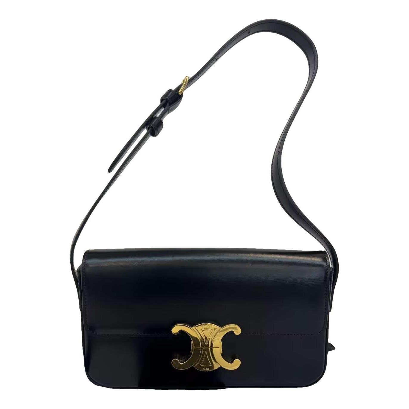 Triomphe chain leather handbag