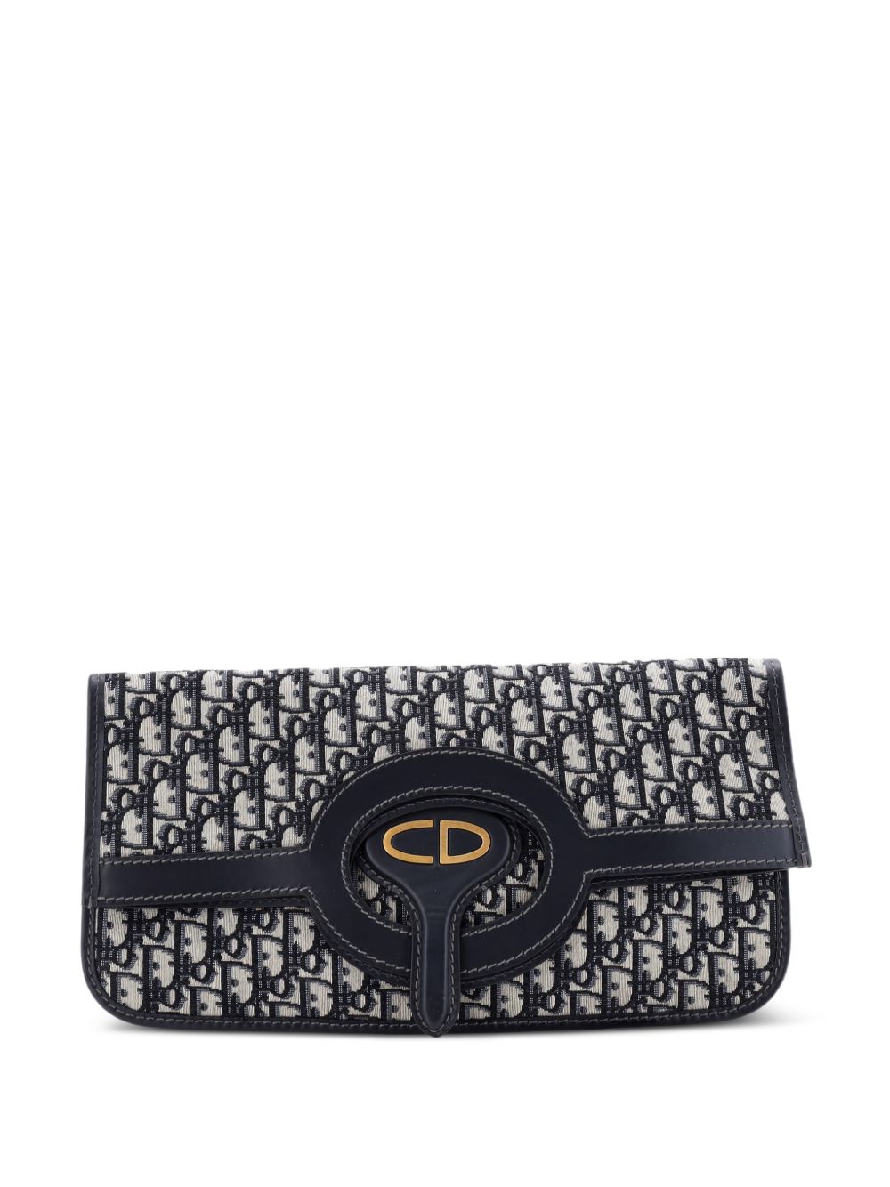 Fold Over Oblique Canvas clutch bag