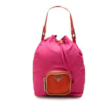 Nylon Mini Bicolor Tessuto Drawstring Bucket Bag