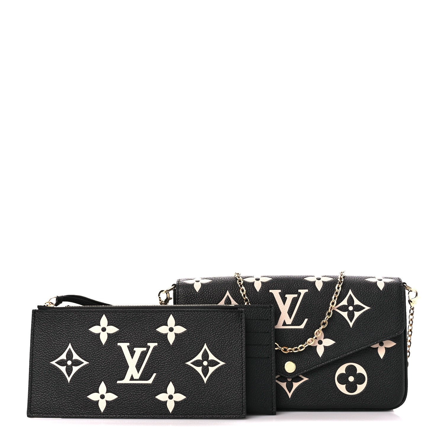 Louis Vuitton Empreinte Monogram Giant Felicie Pochette Black Beige