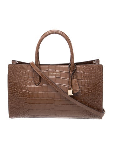 Embossed Leather Top Handle Bag