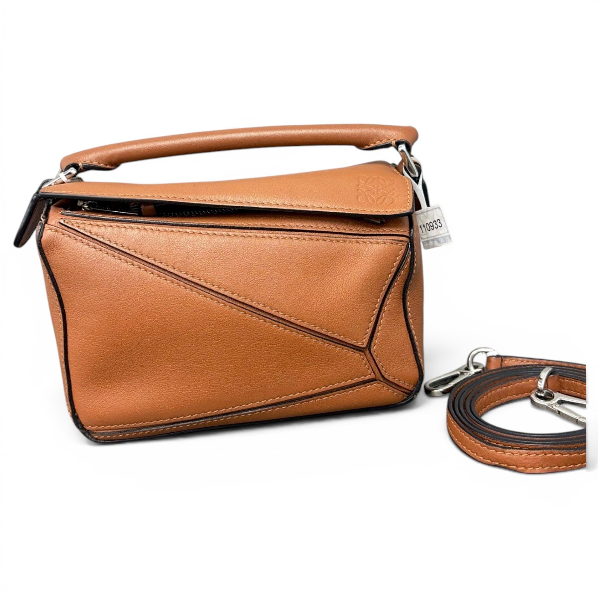 Puzzle leather handbag
