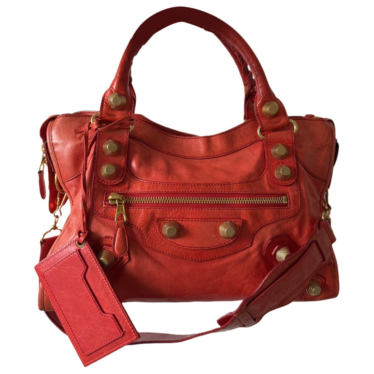 City leather handbag