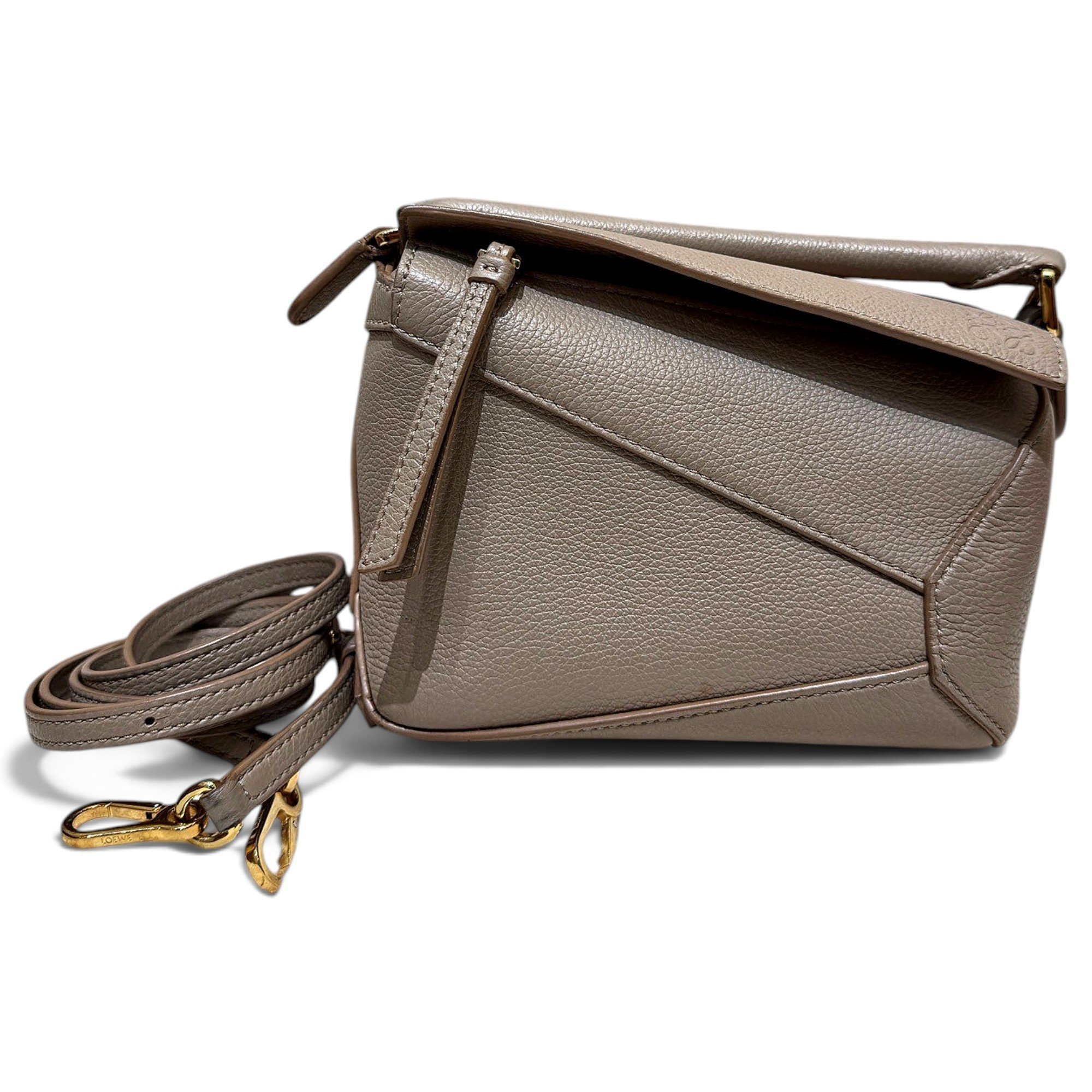 Puzzle leather handbag