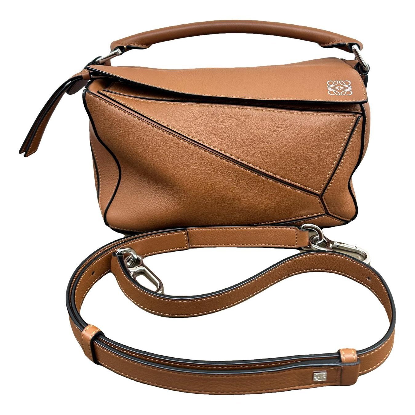 Puzzle leather handbag