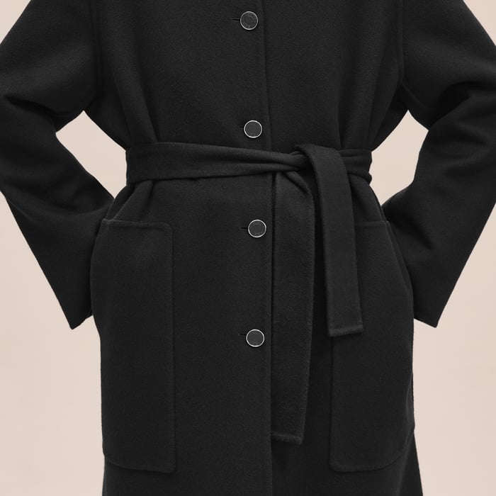Noir Cashmere Wrap Coat