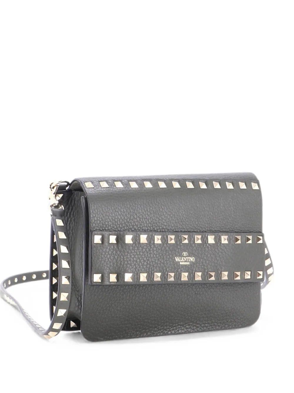 Rockstud Front Handle Flap Bag Leather Small crossbody bag