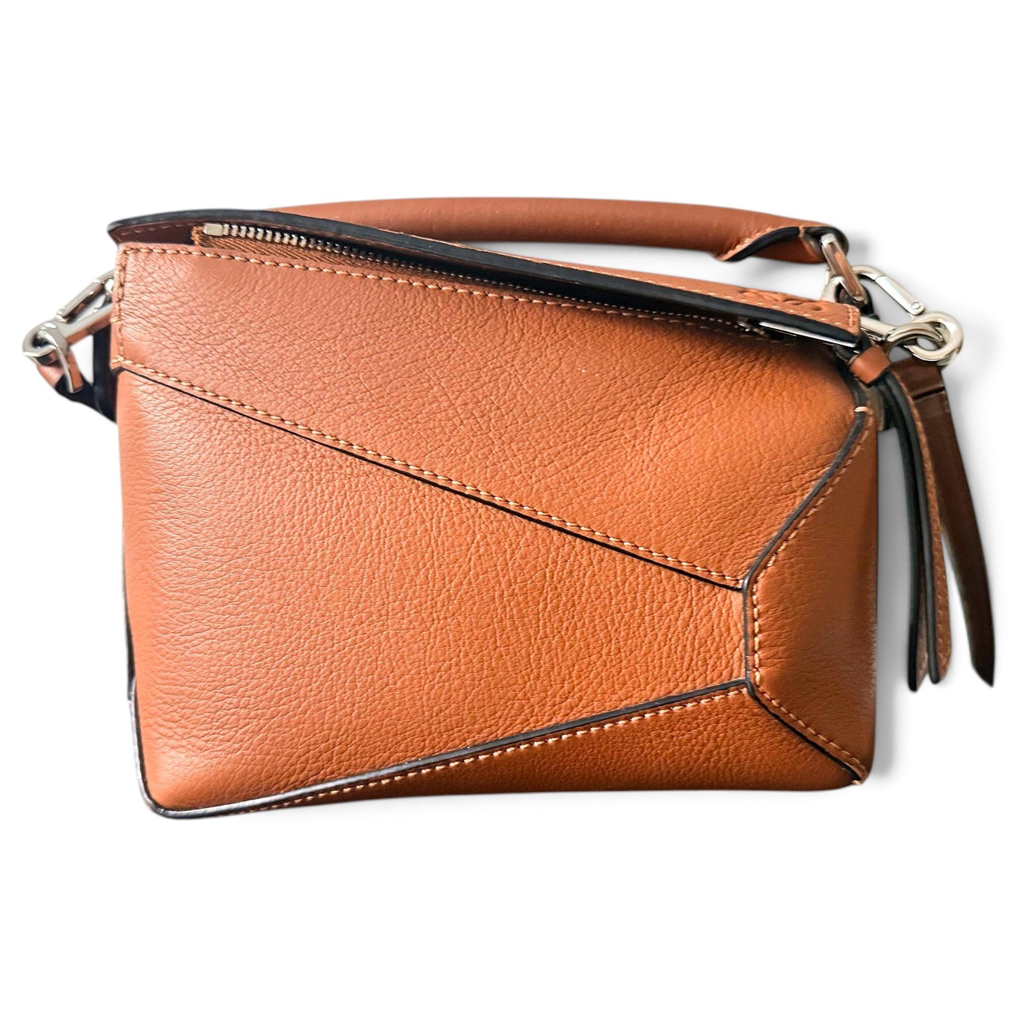 Puzzle leather crossbody bag
