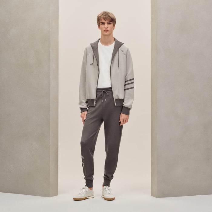 Gris Éléphant "H Golf" Reversible Hooded Jacket