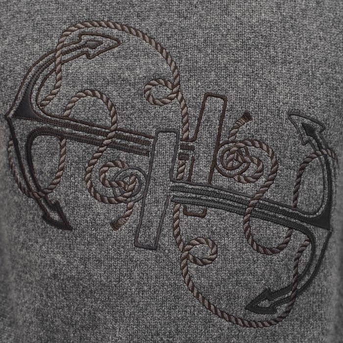 Anthracite "Ancre En H" Crewneck Sweater