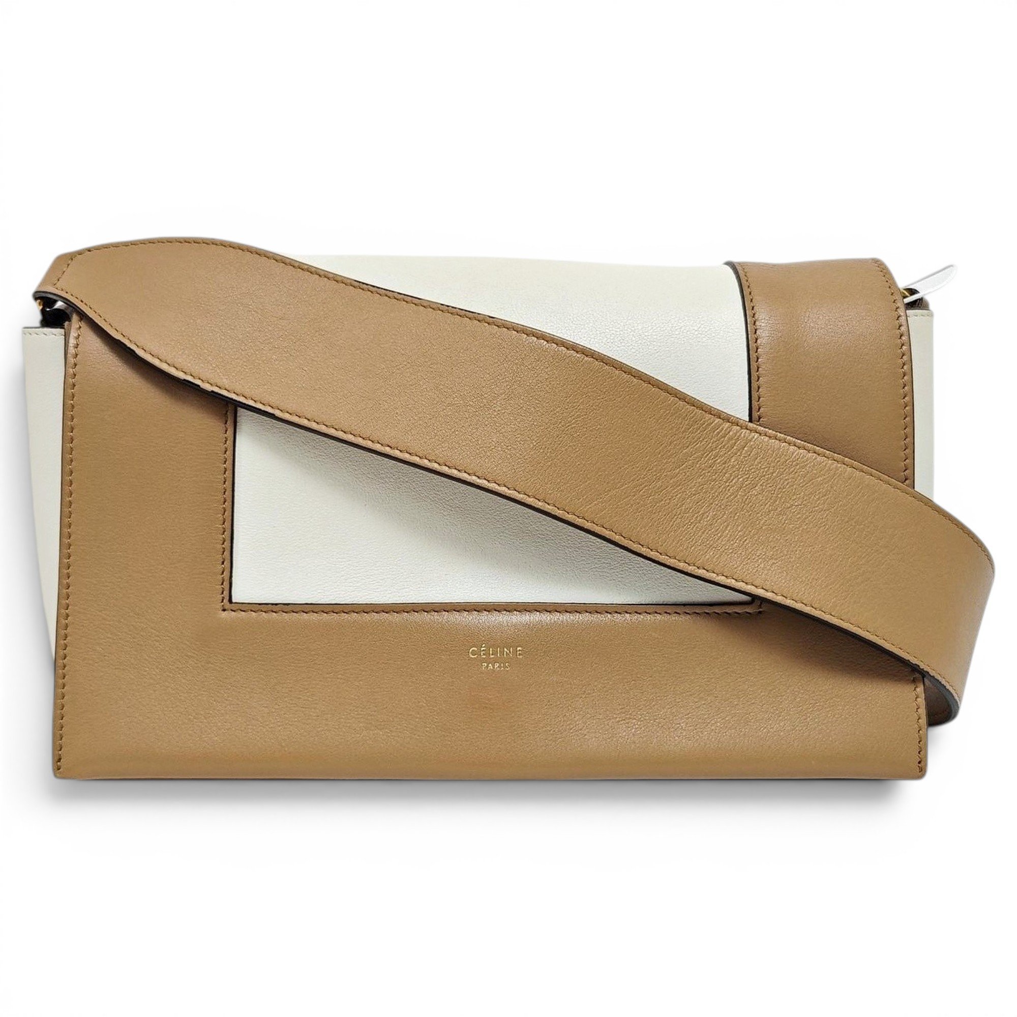 Frame leather handbag