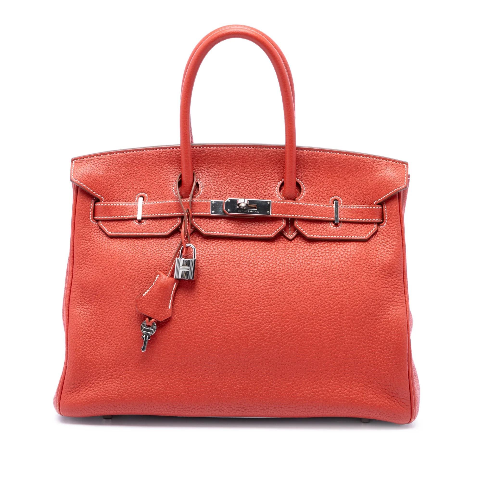 Hermes Birkin 35 Handbag Clemence Leather 2011