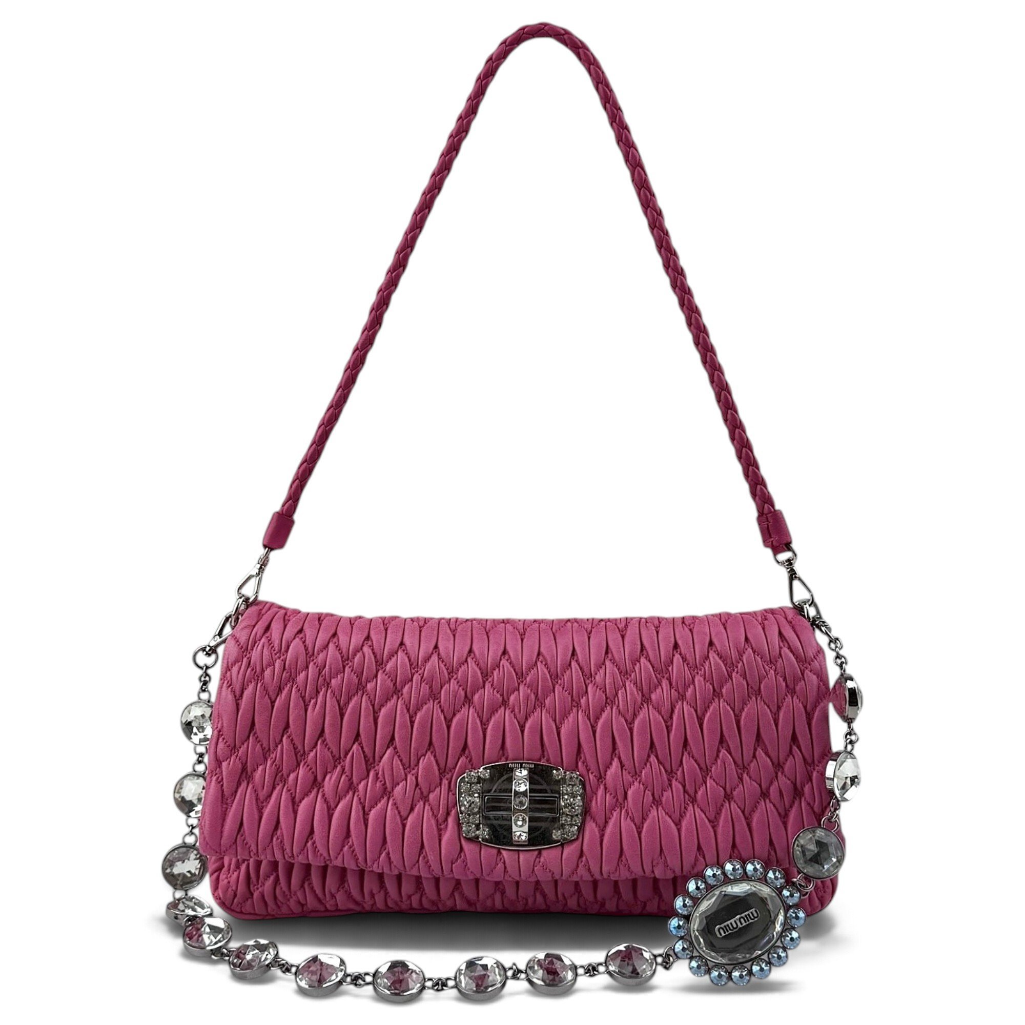 Miu Miu Miu Crystal leather handbag