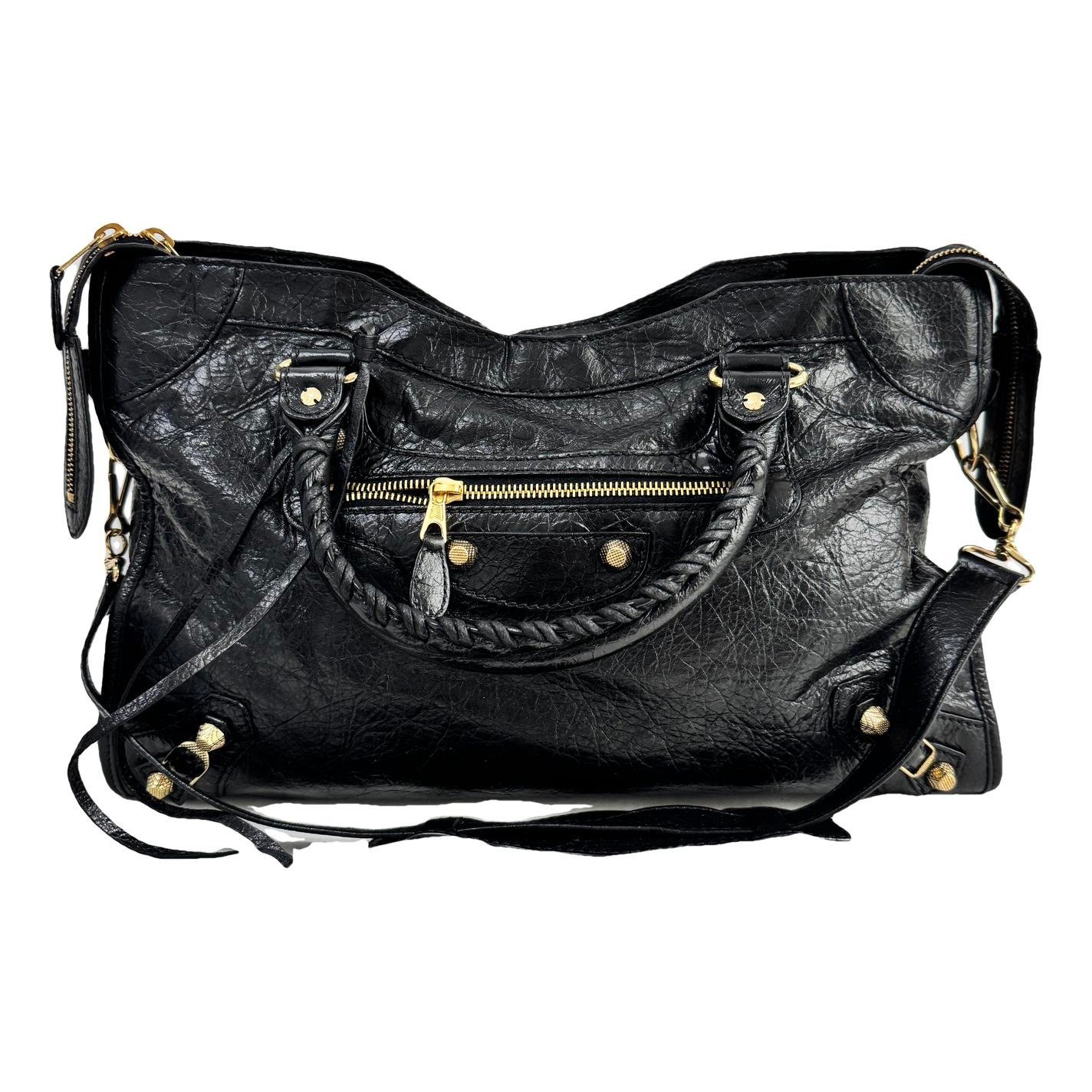 City leather handbag