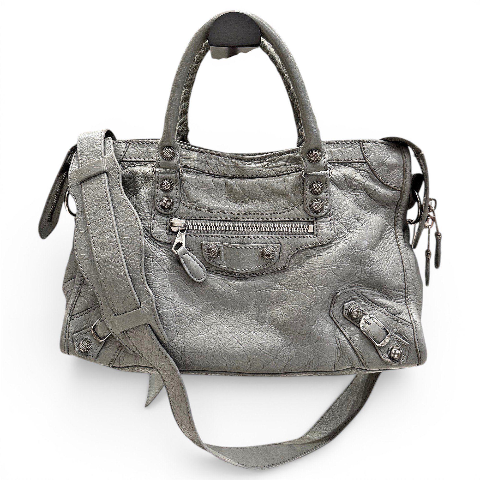 City leather handbag