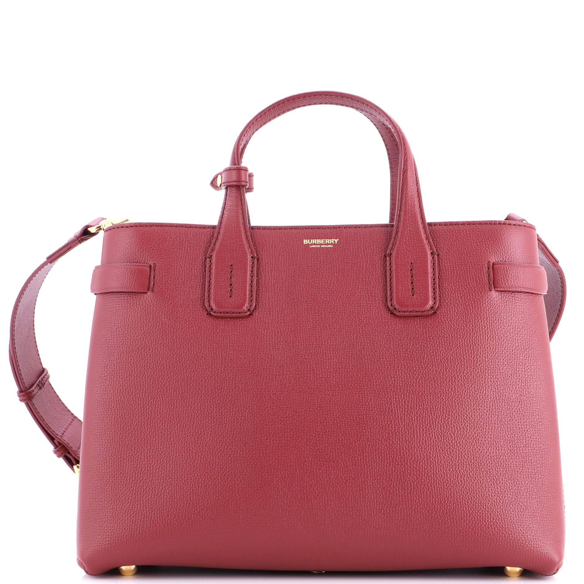 Burberry Banner NM Tote Leather with House Check Canvas Medium