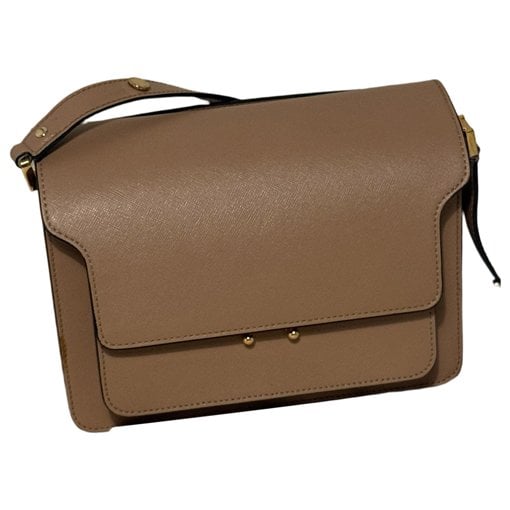 Trunk leather crossbody bag