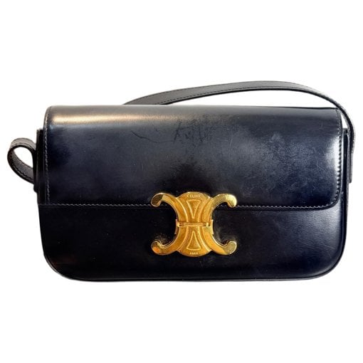 Triomphe chain leather handbag