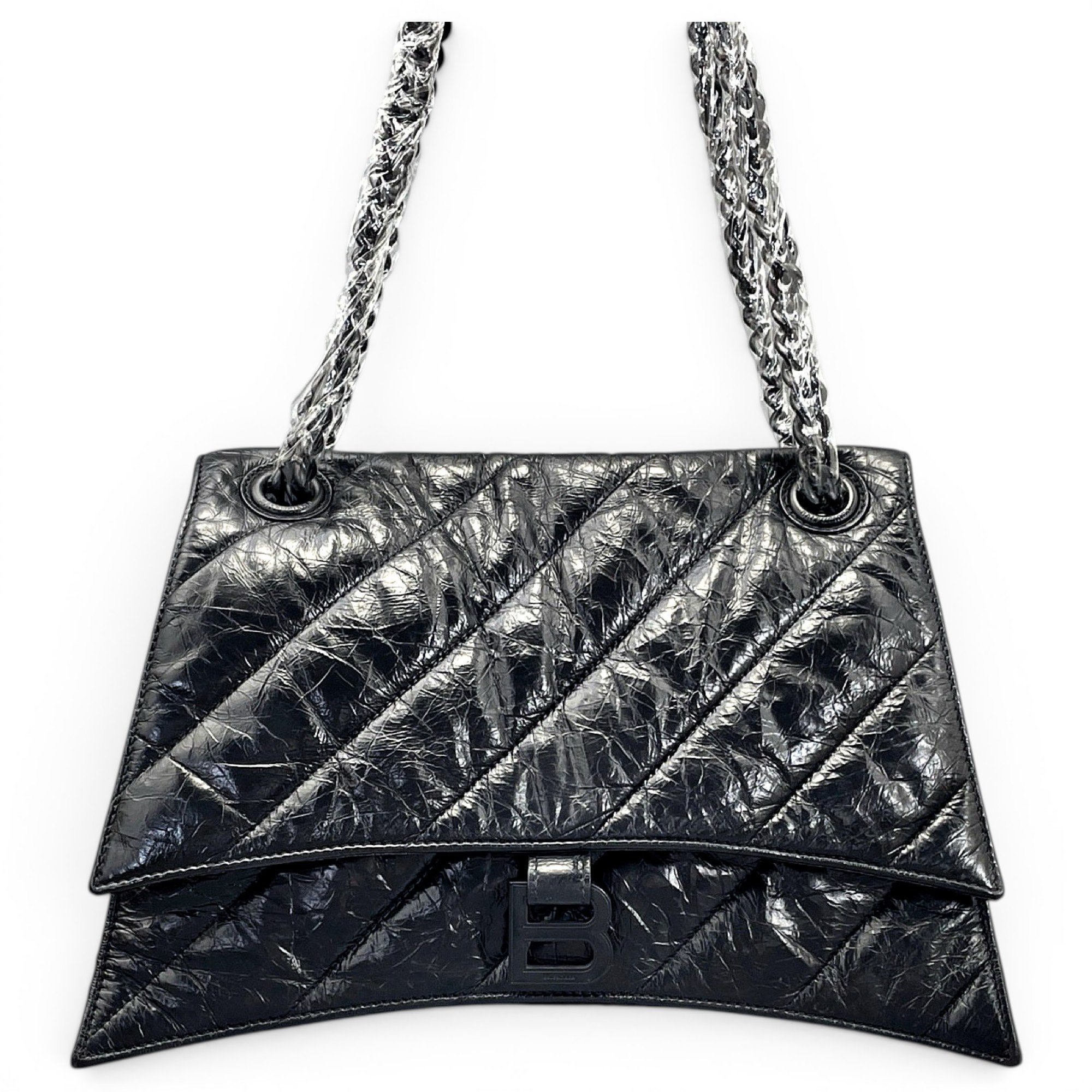 Crush leather handbag