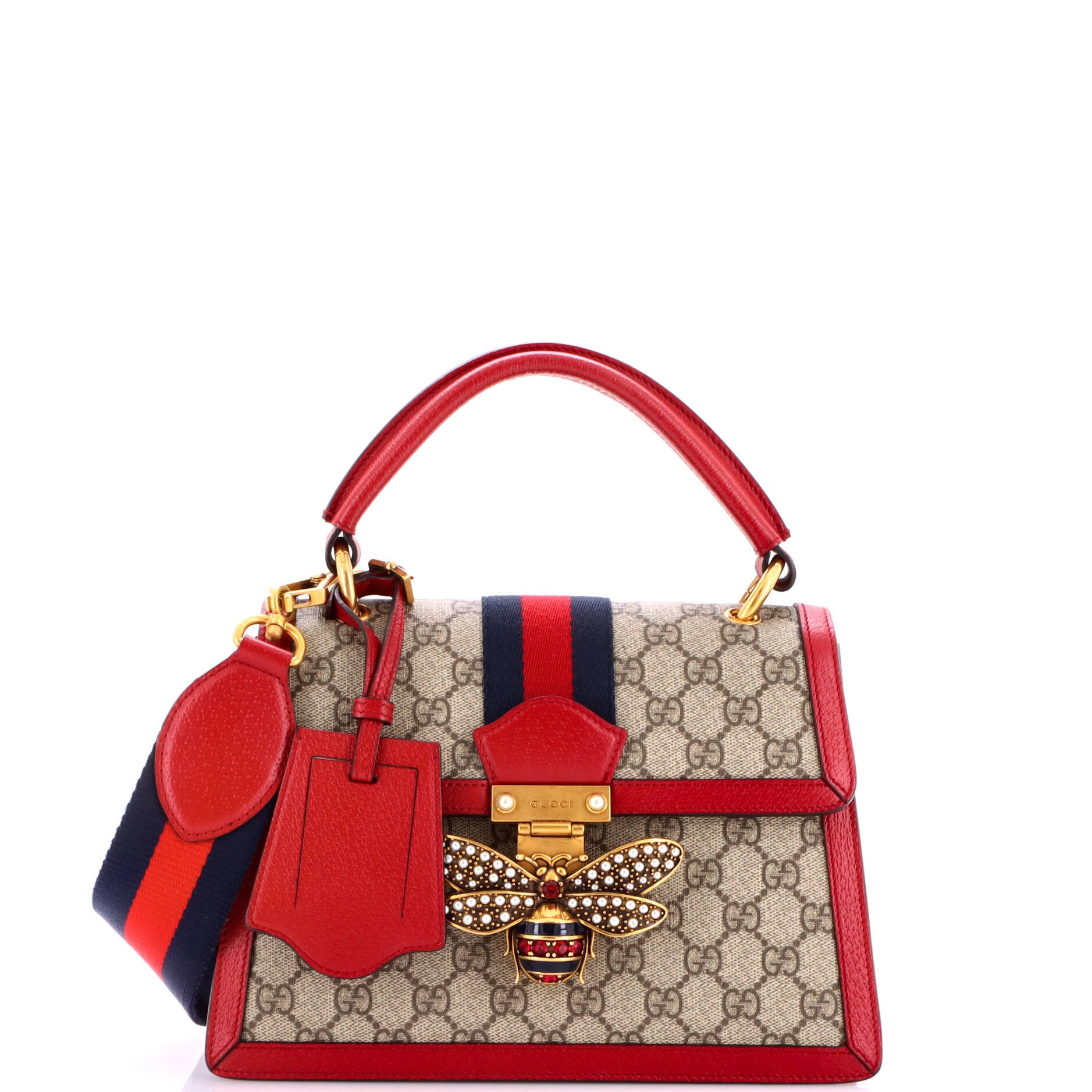 Gucci Queen Margaret Top Handle Bag GG Coated Canvas with Leather Small
