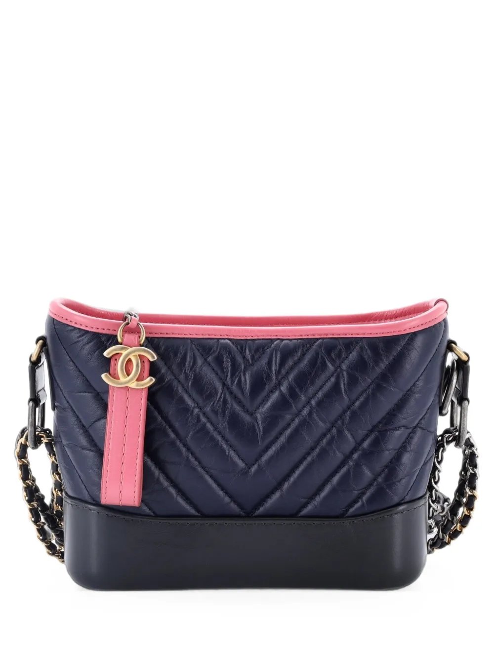 Gabrielle Hobo Chevron Aged Calfskin Small crossbody bag