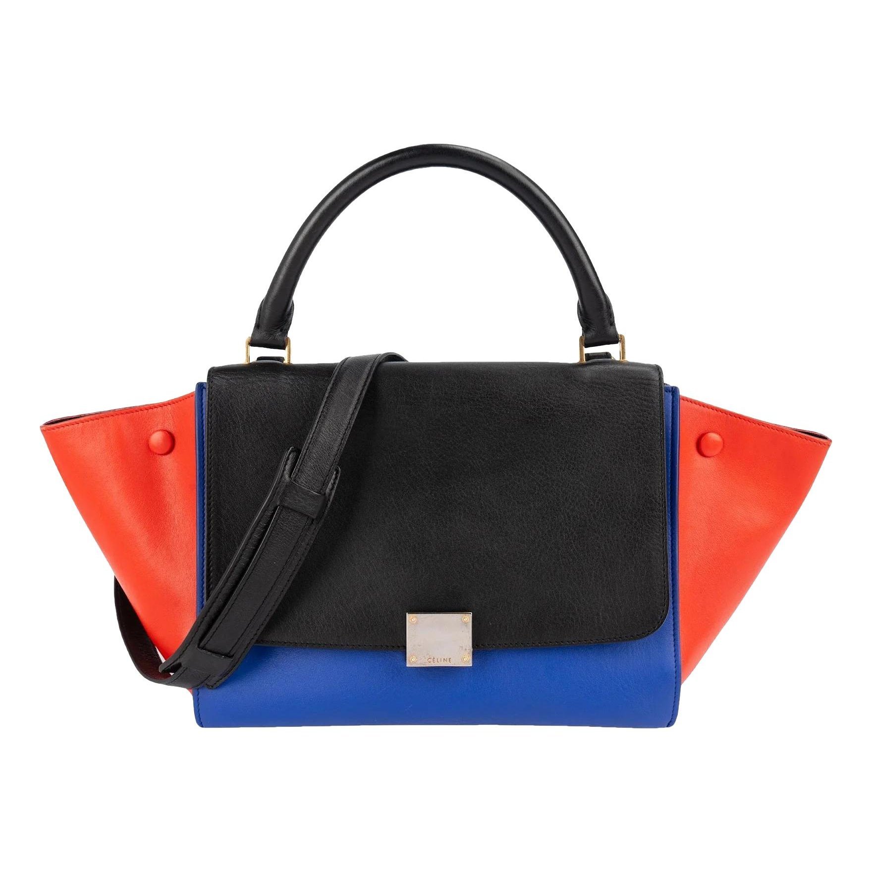 Trapèze leather handbag