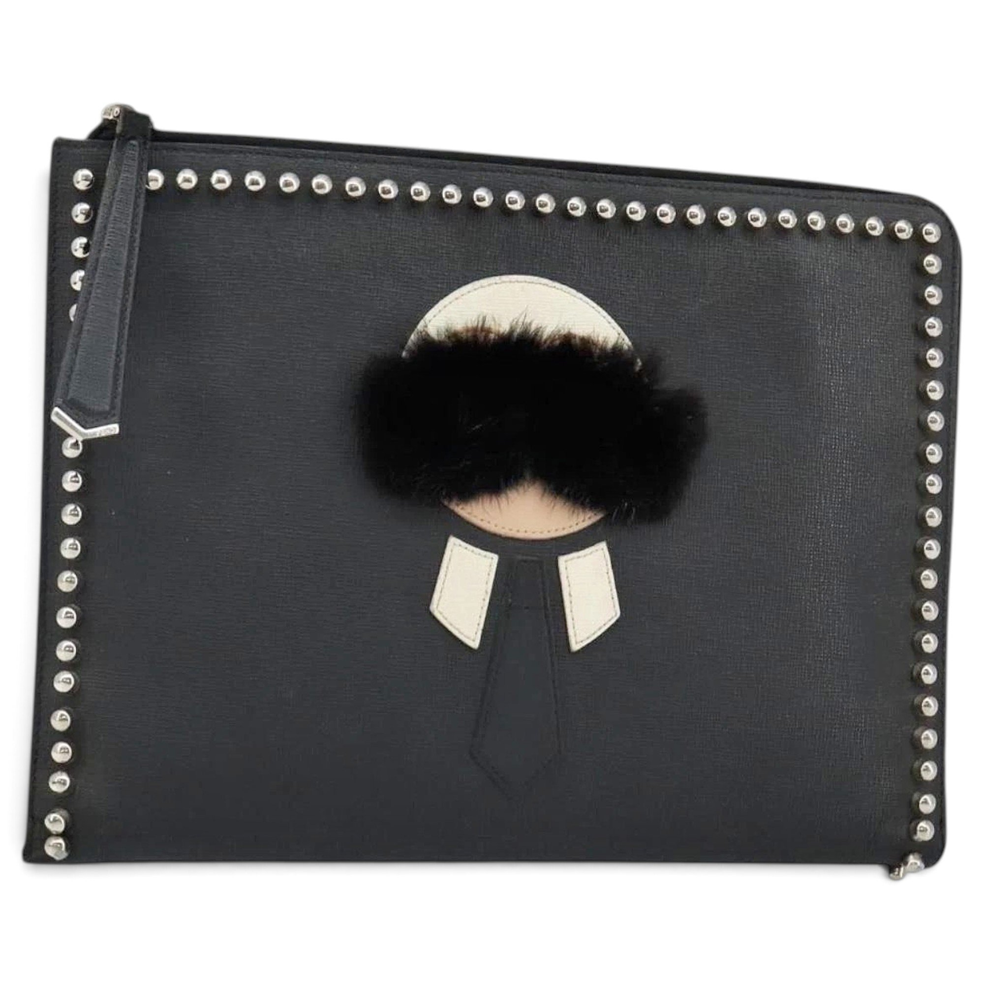 Leather clutch bag
