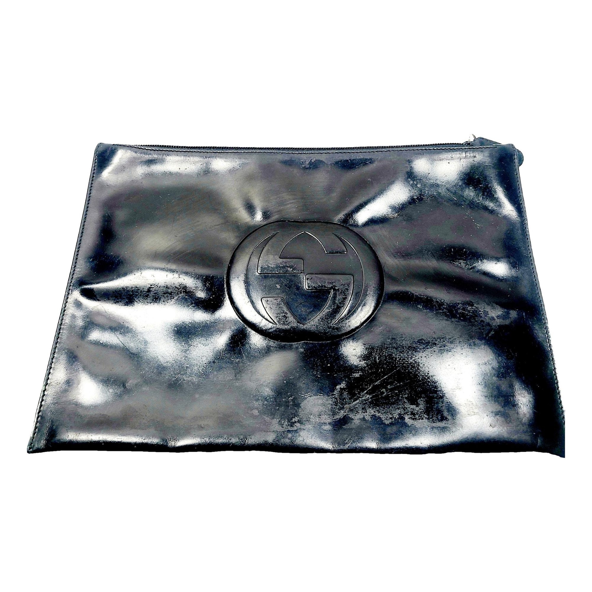 Leather clutch bag