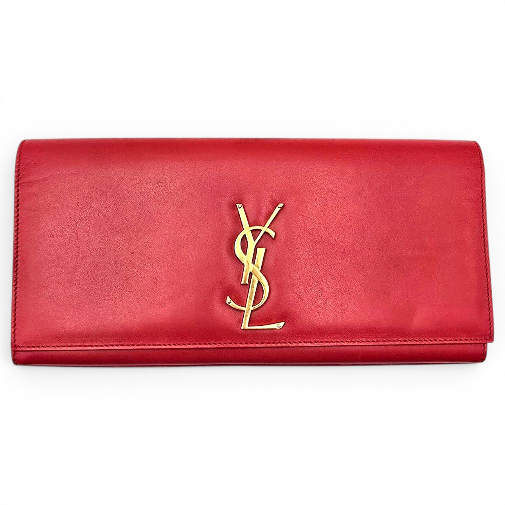 Leather clutch bag