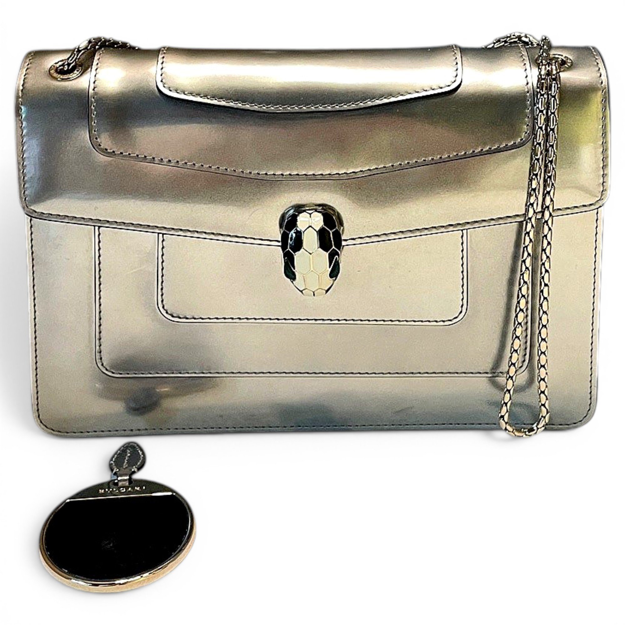 Serpenti patent leather handbag