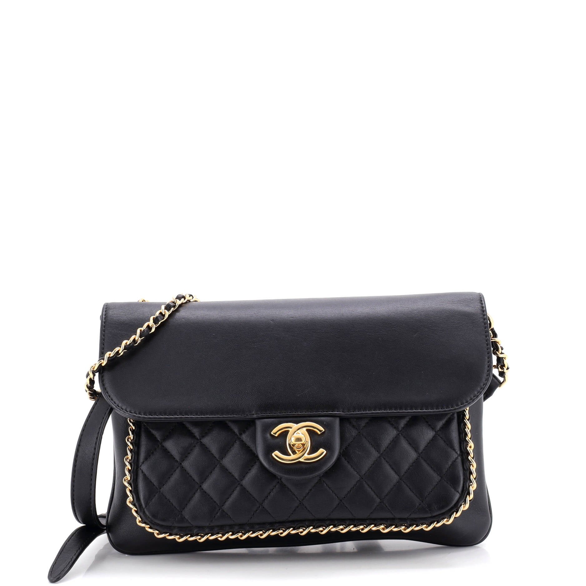 Unchained Flap Crossbody Bag Quilted Lambskin Medium