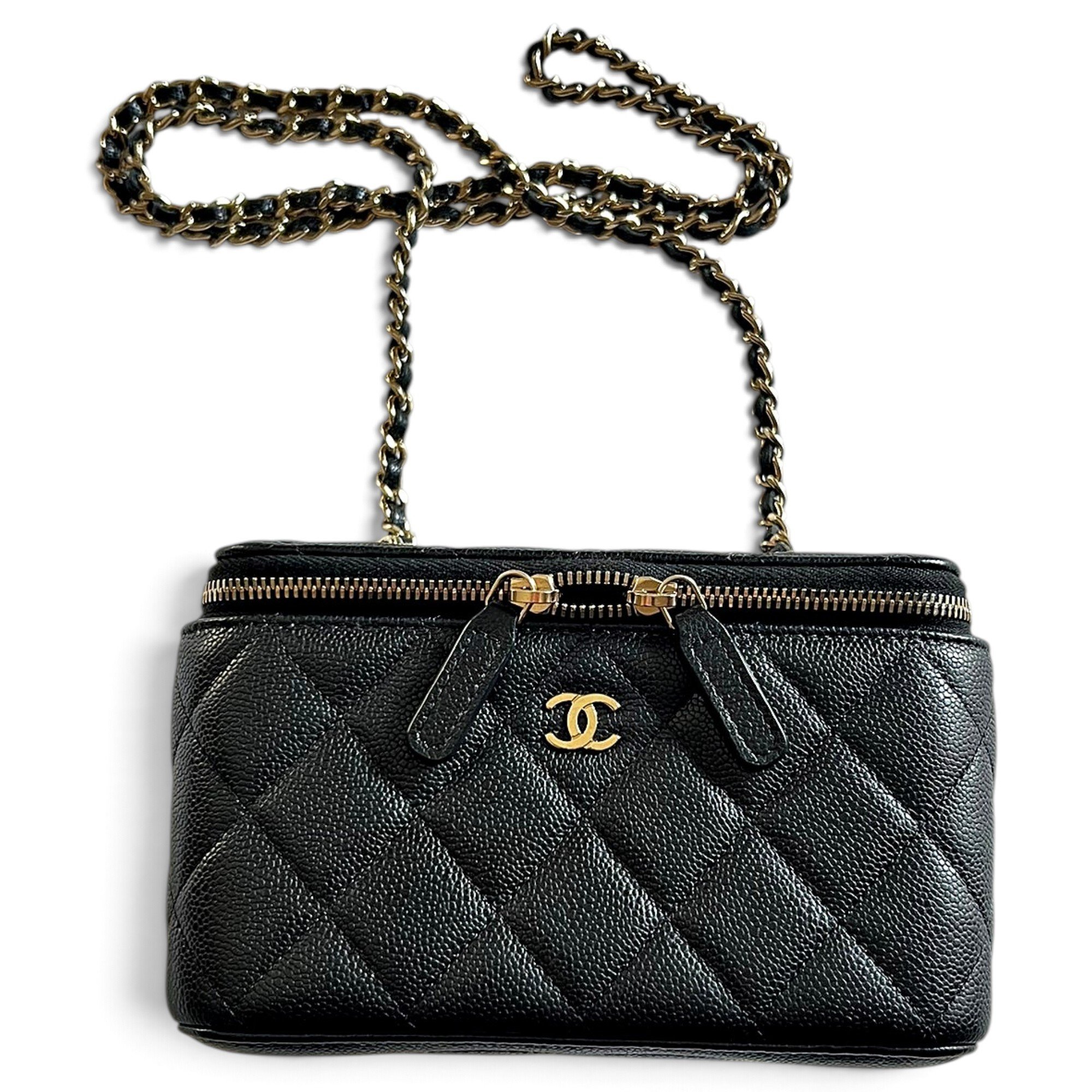 Trendy CC Vanity leather crossbody bag
