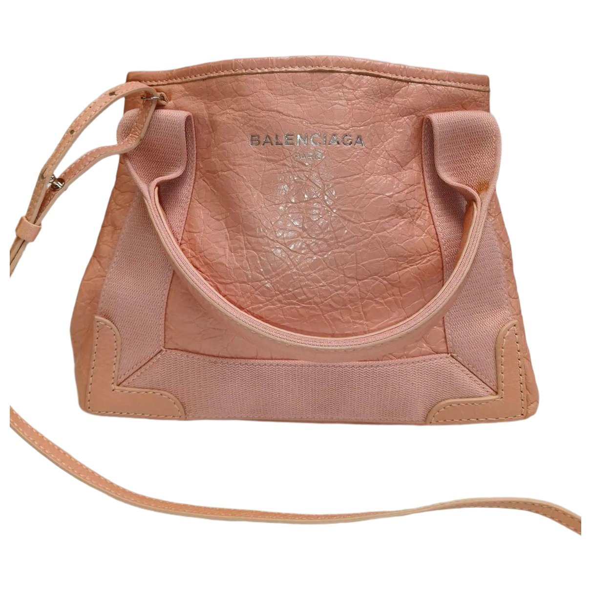 Navy cabas leather handbag